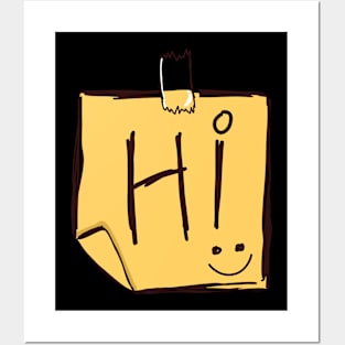 "Hi" note doodle Posters and Art